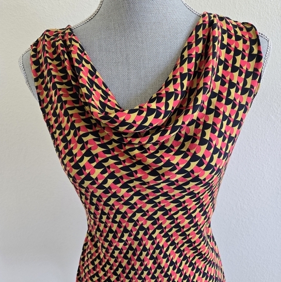 CLASSIQUES ENTIER Silk Draped Neck Sleeveless Top size Medium - Picture 4 of 10